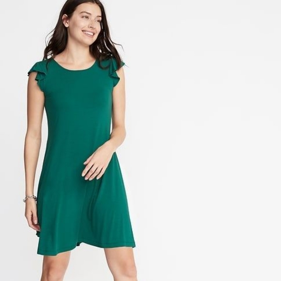 flutter sleeve swing dress